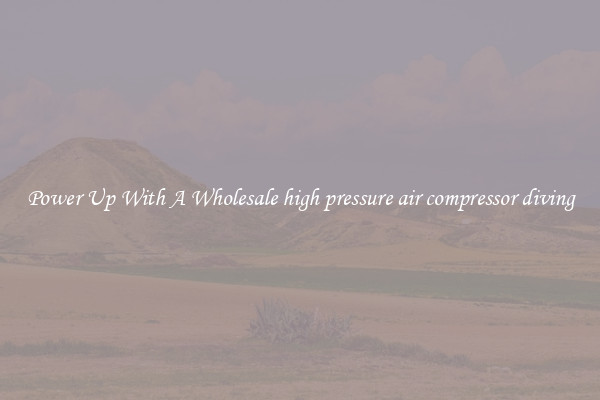 Power Up With A Wholesale high pressure air compressor diving