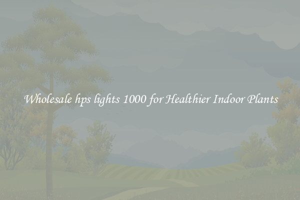 Wholesale hps lights 1000 for Healthier Indoor Plants