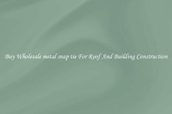 Buy Wholesale metal snap tie For Roof And Building Construction