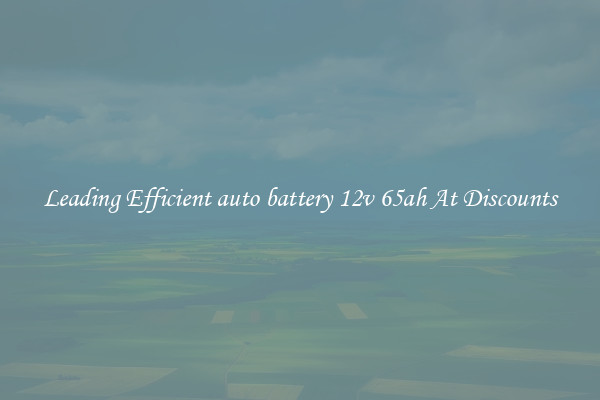 Leading Efficient auto battery 12v 65ah At Discounts