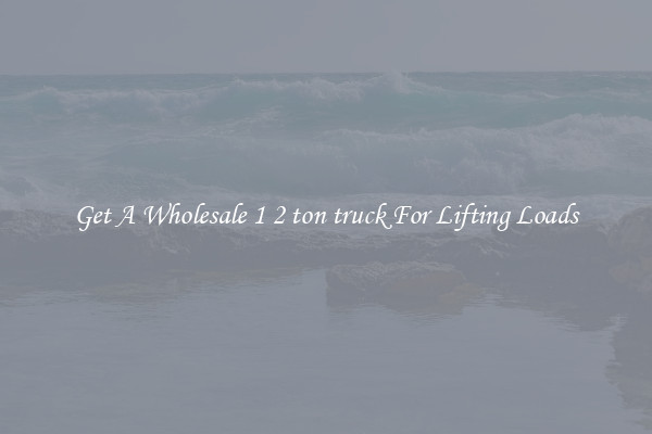 Get A Wholesale 1 2 ton truck For Lifting Loads